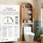 Armoire de rangement indépendante en arc de cercle au-dessus des toilettes-727734928