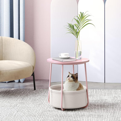 Vyvy Small Bedside Table with Fabric Basket