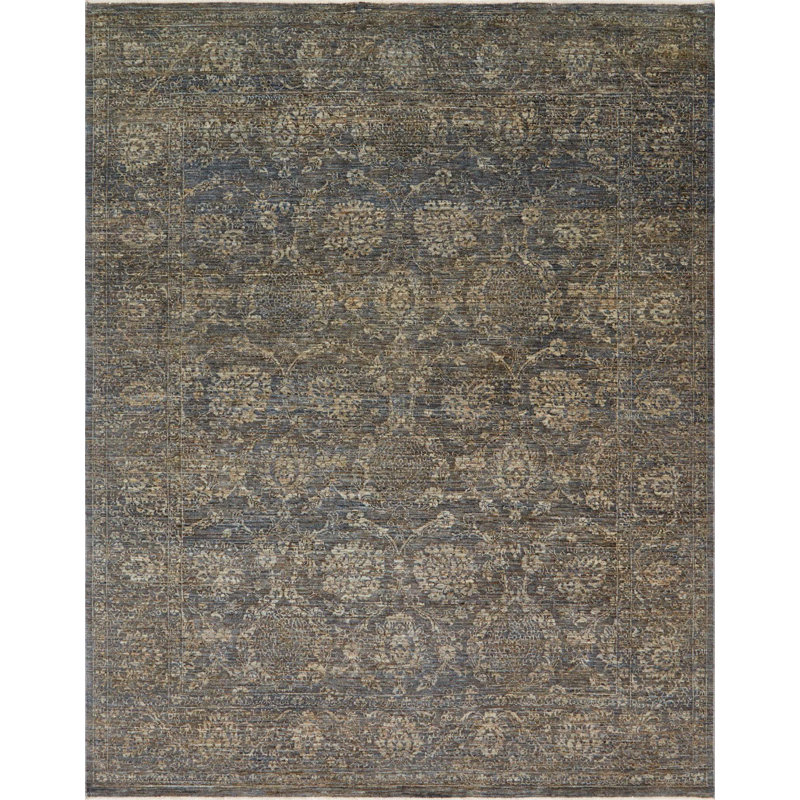 Hannah Hand Knotted Wool Area Rug, Rectangle 5'6" x 8'6"