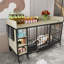 Cage pour animaux avec roulettes - cadre en fer et cadre de rangement pour garde-corps beige + noir-703840029