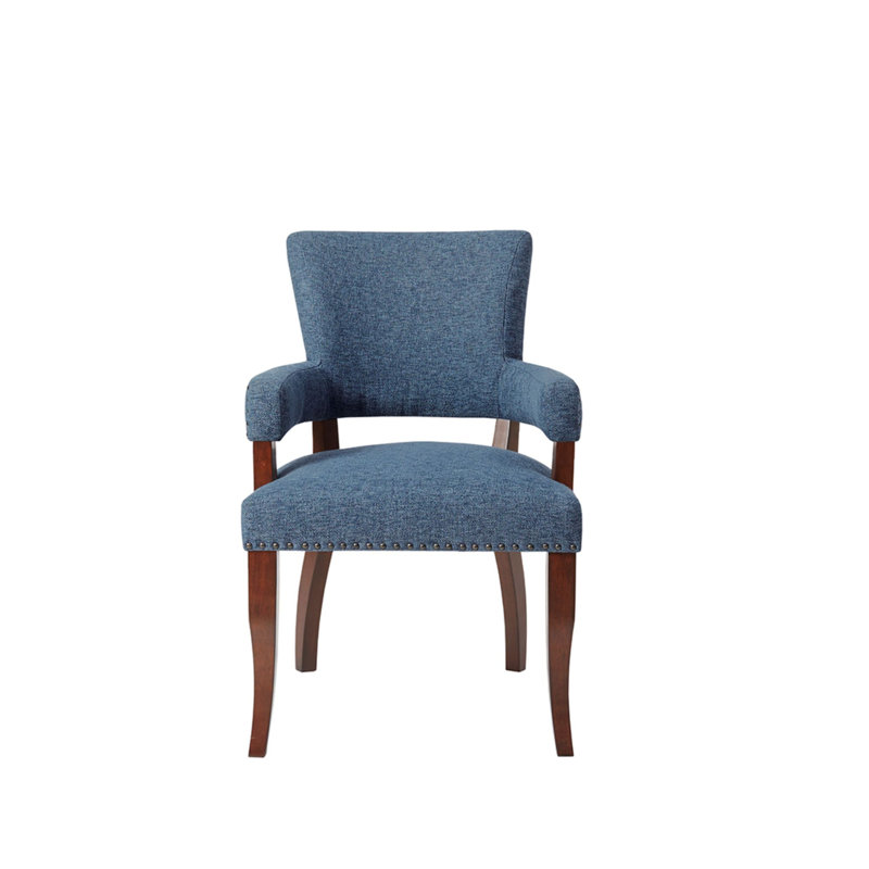 Dawson Upholstered Dining Chair with Padded Arm, Blue