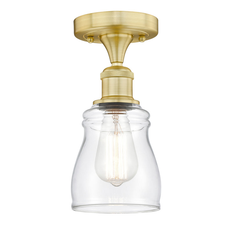 Plafonnier semi-encastré en verre Makemson, Transparent, Or satiné
