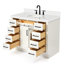 Tidworth 42' Solid Wood Single Bathroom Vanity with 1.5' White Quartz Top-2053305211-2020430957