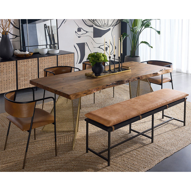 Zancor Leather Dining Bench