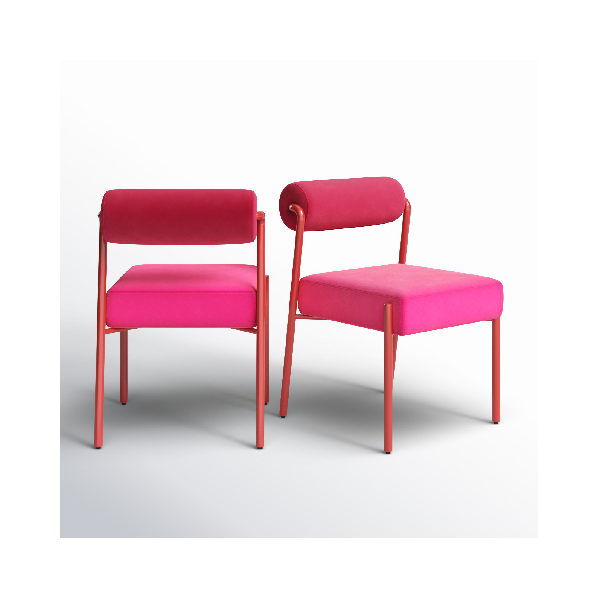 Grete Side Chair, Red, Pink/Red