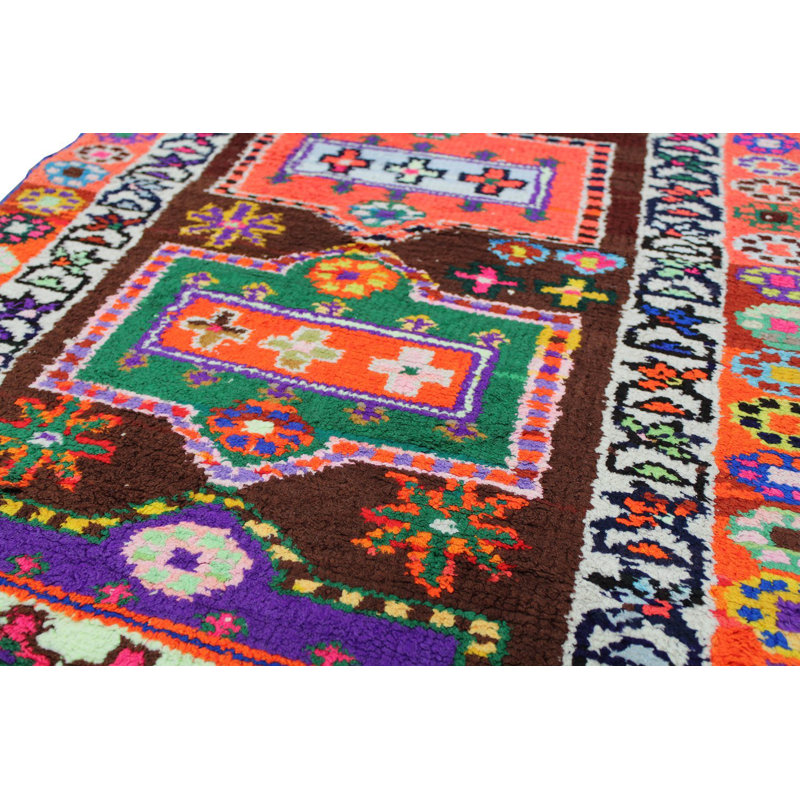 Herki One-of-a-Kind 2'5" X 10'5" 1950s Runner Wool Area Rug in Orange