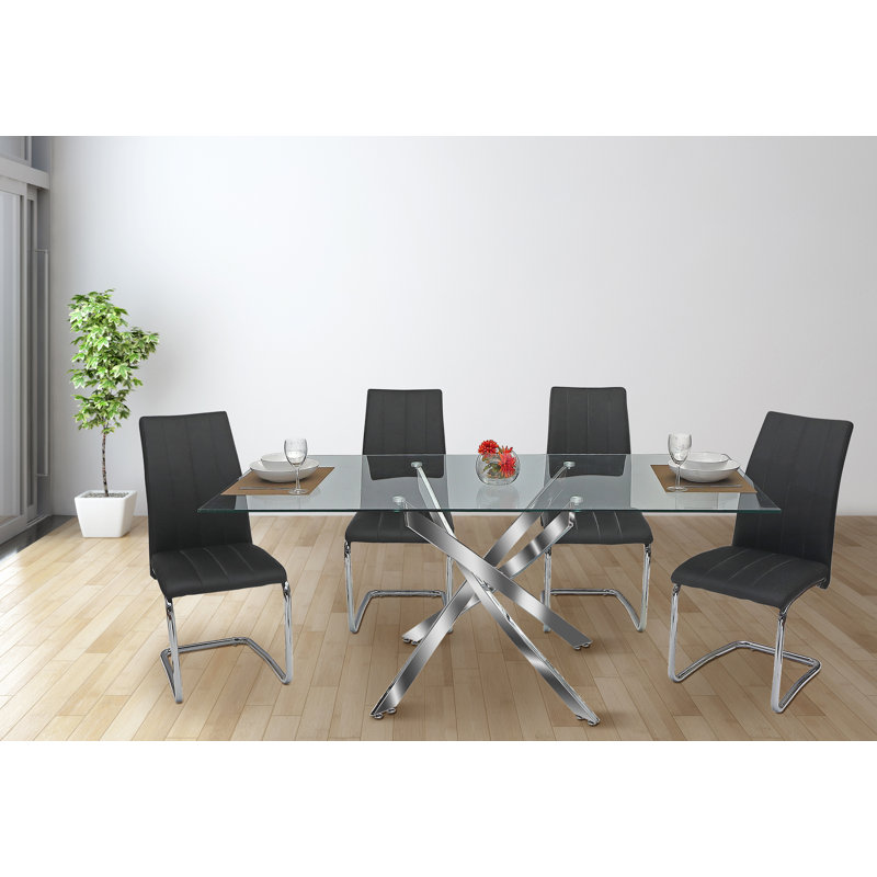 Ensemble repas pour 4 personnes Kirstin, 5, Noir
