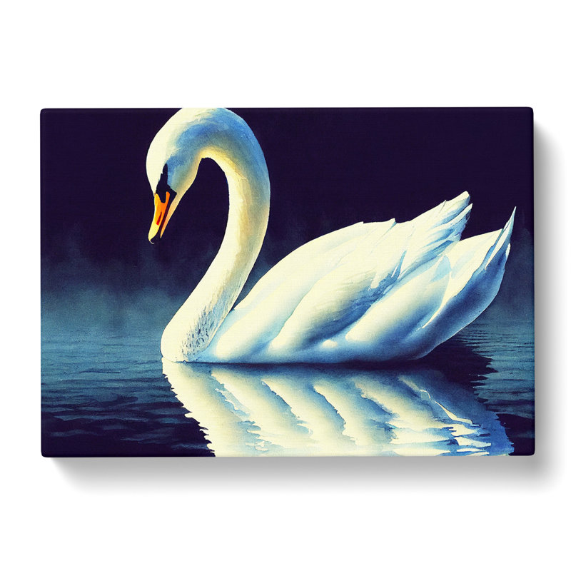Swan Watercolour Vol.3 - Wrapped Canvas, 50cm H x 76cm W x 3cm D