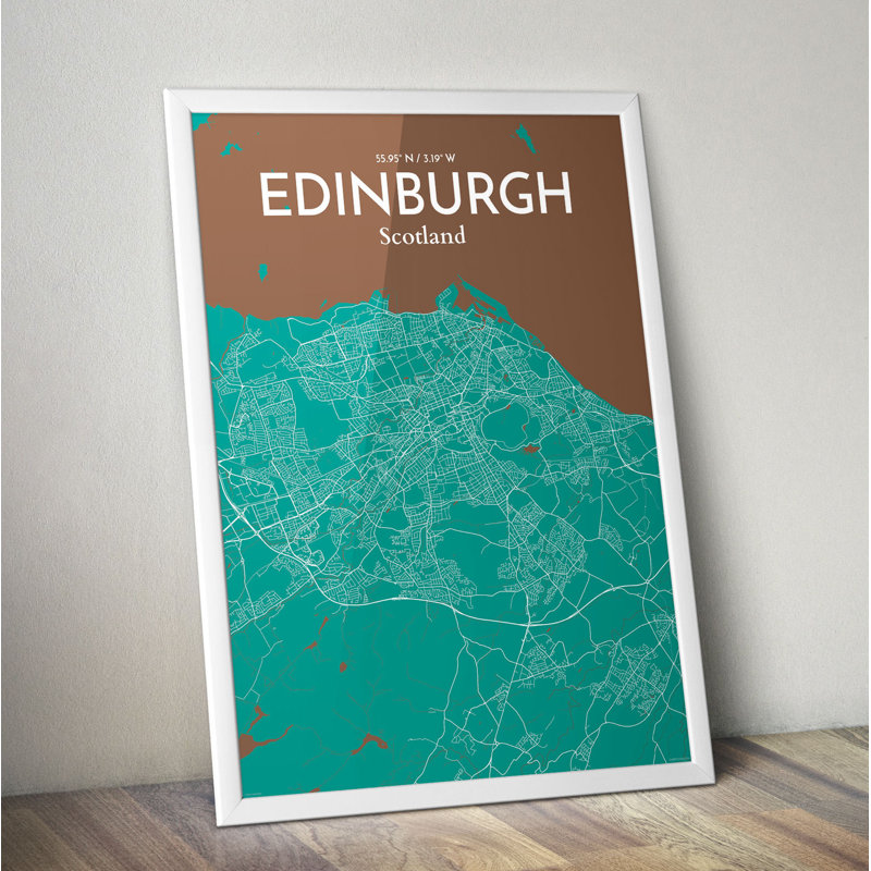 Edinburgh City Map - No Frame Print, 50.8cm H x 40.6cm W x 0.1cm D