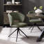 STELLA 360° RETURN SWIVEL CHAIR - BOUCLE FABRIC - BLACK SAND POWDER COATED LEGS (SINGLE)-667834416
