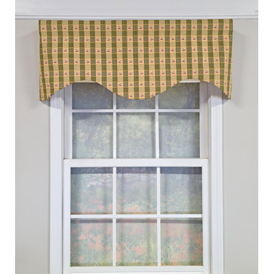 Cherry Plaid Cornice Valance