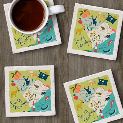 Sous-verres 4 pièces South Carolina Home