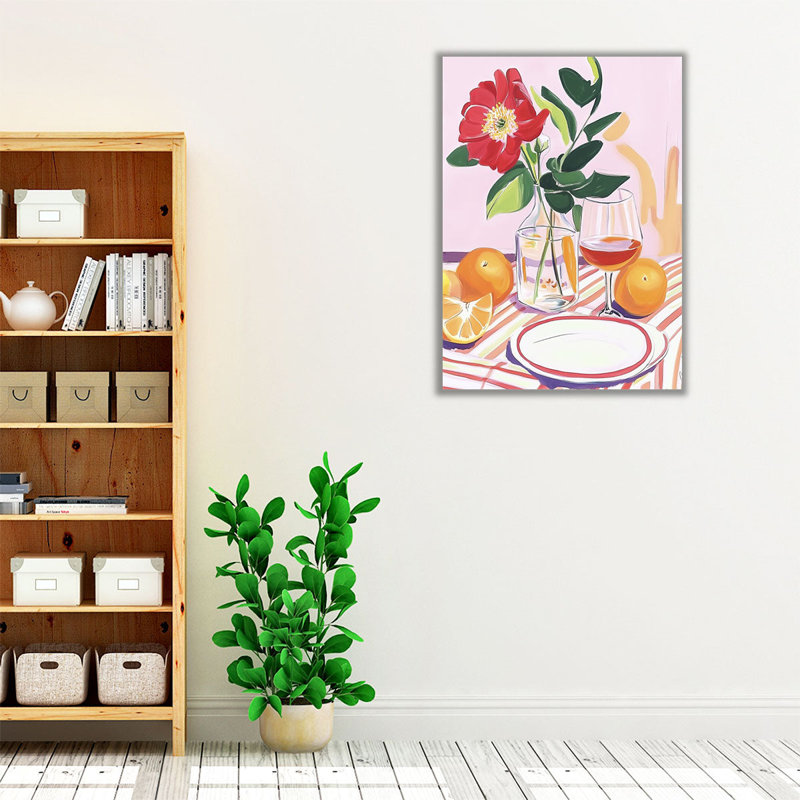 La rose et les oranges - reproduction d'art sur toile, H 40 po x l 30 po
