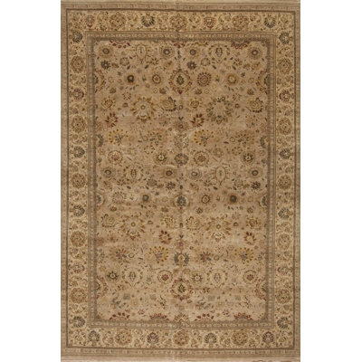 Tapis oriental brun clair en laine noué à la main Passions
