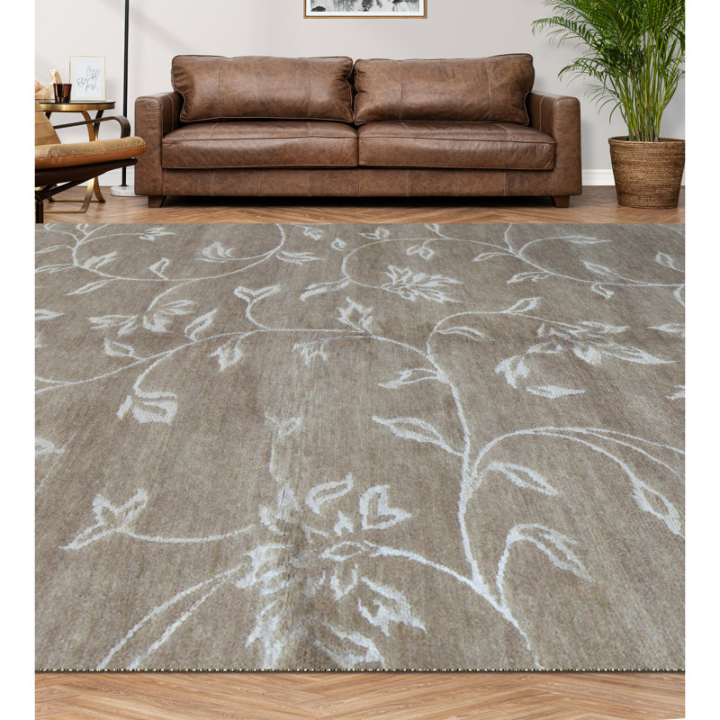 Tapis doré de haute qualité noué à la main