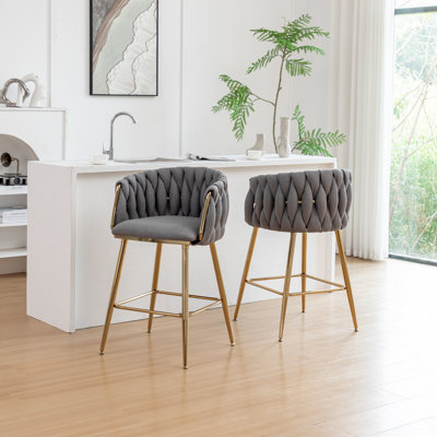 Chaises d'appoint Teddy Boucle en tissu pour comptoir et bar