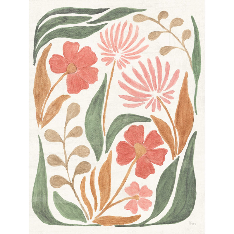 Inaya Floral Abstract II - impression sur toile tendue, H 16 po x l 12 po