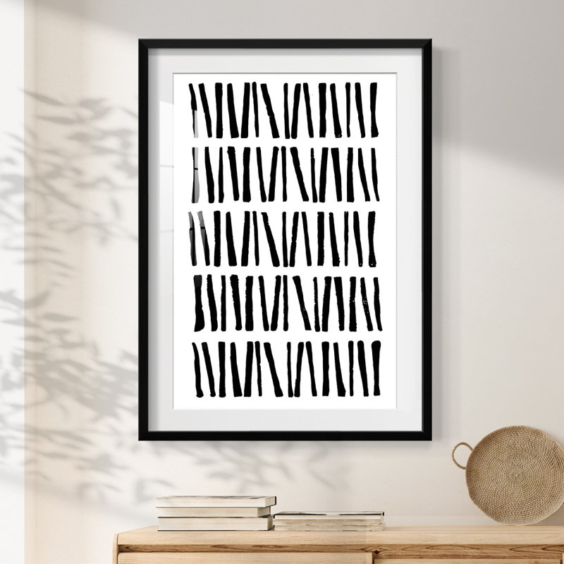 Inky Trace -Framed Print, 28.5" H x 20.5" W, Black