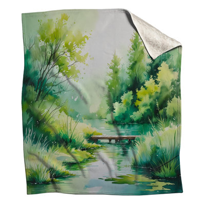 Couvertures Watercolor Forest Scene