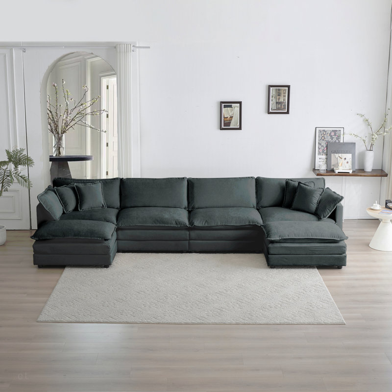 Canapé Comfort U, Gris chenille