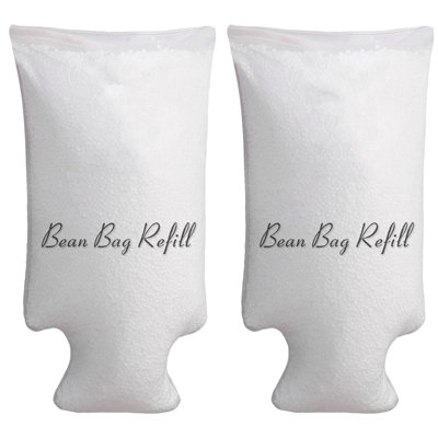 Bean Bag Refill, Foam Filling Bean Refill with EZ-Pour Zipper Spout, Replacement Fill of EPS Beads to Fluff Up Your Bean Bags, Loungers, Pool Floats, Pillows and Crafts, White Small Bean Refill available in Multiple Pack Sizes