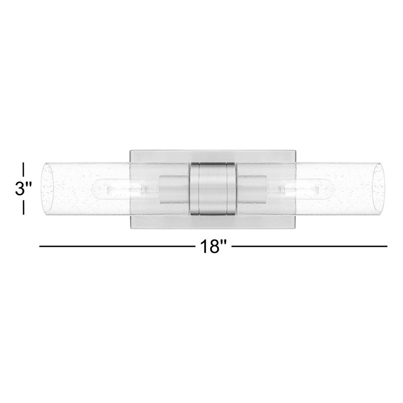 Amalle - 2 Light 8" Wall-mounted Bath Vanity Light, Seedy, Brushed Brass, 3" H x 18" W x 3.88" D