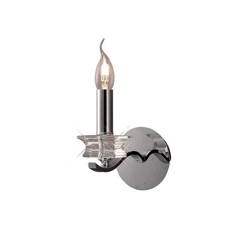 Valley Candle Wall Light, Polished Chrome