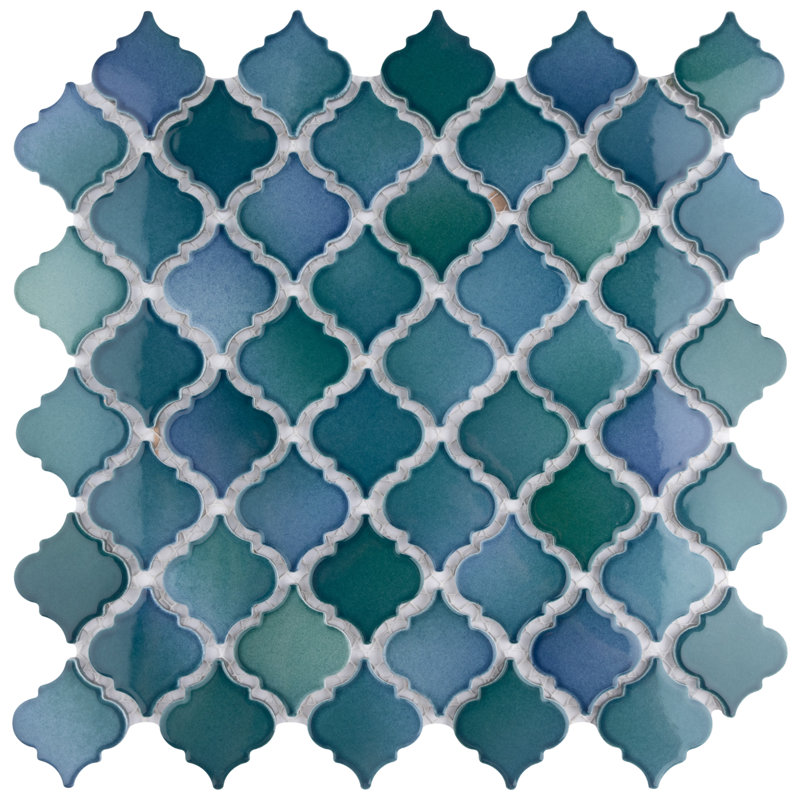 Hudson Tangier 2" x 2" Porcelain Mosaic Wall & Floor Tile, Aquamarine