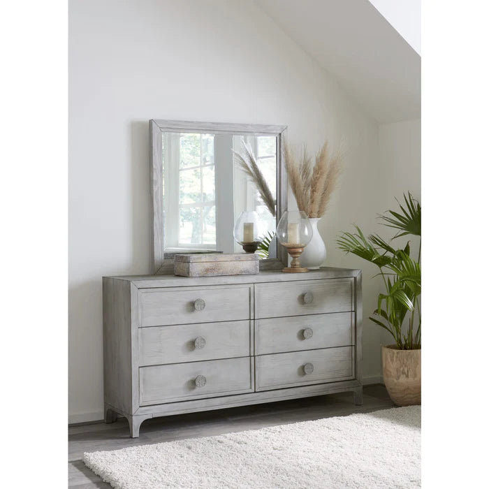 Commode Boho Chic à six tiroirs en blanc délavé (2024)