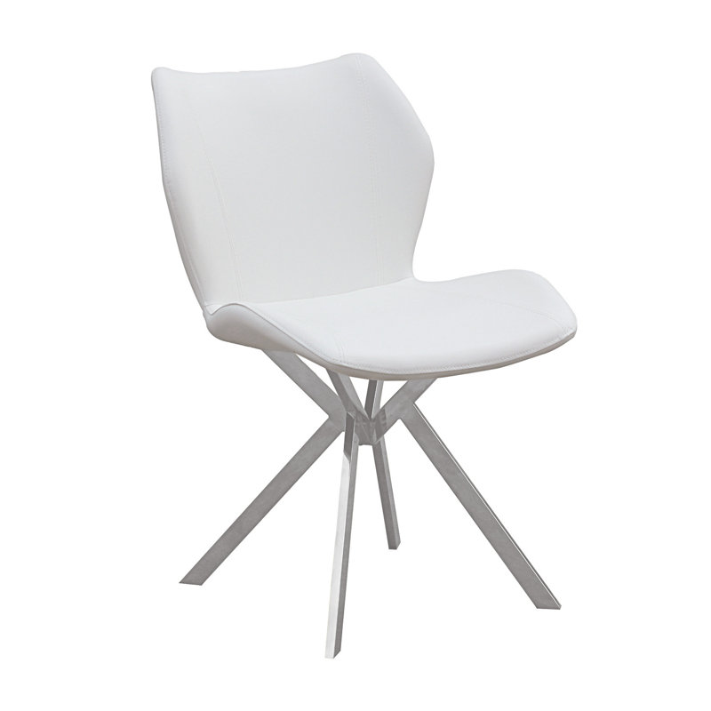 Side Chair, White, Silver