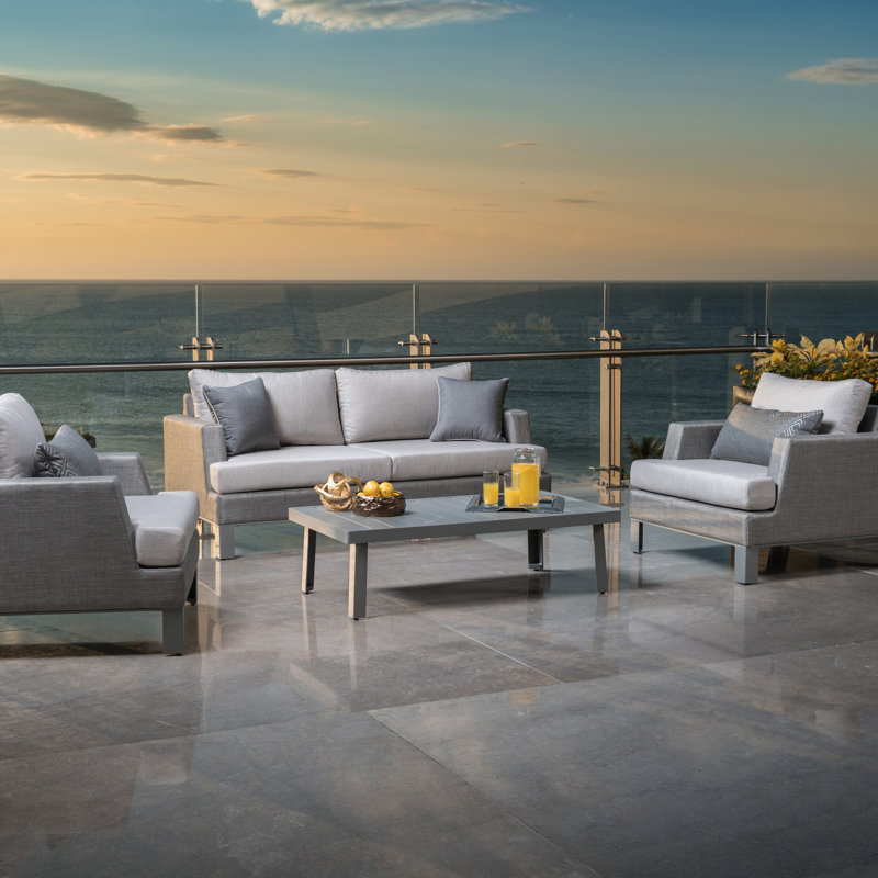 Santrez 4 - Person Patio Conversation Set with Sunbrella® Cushions