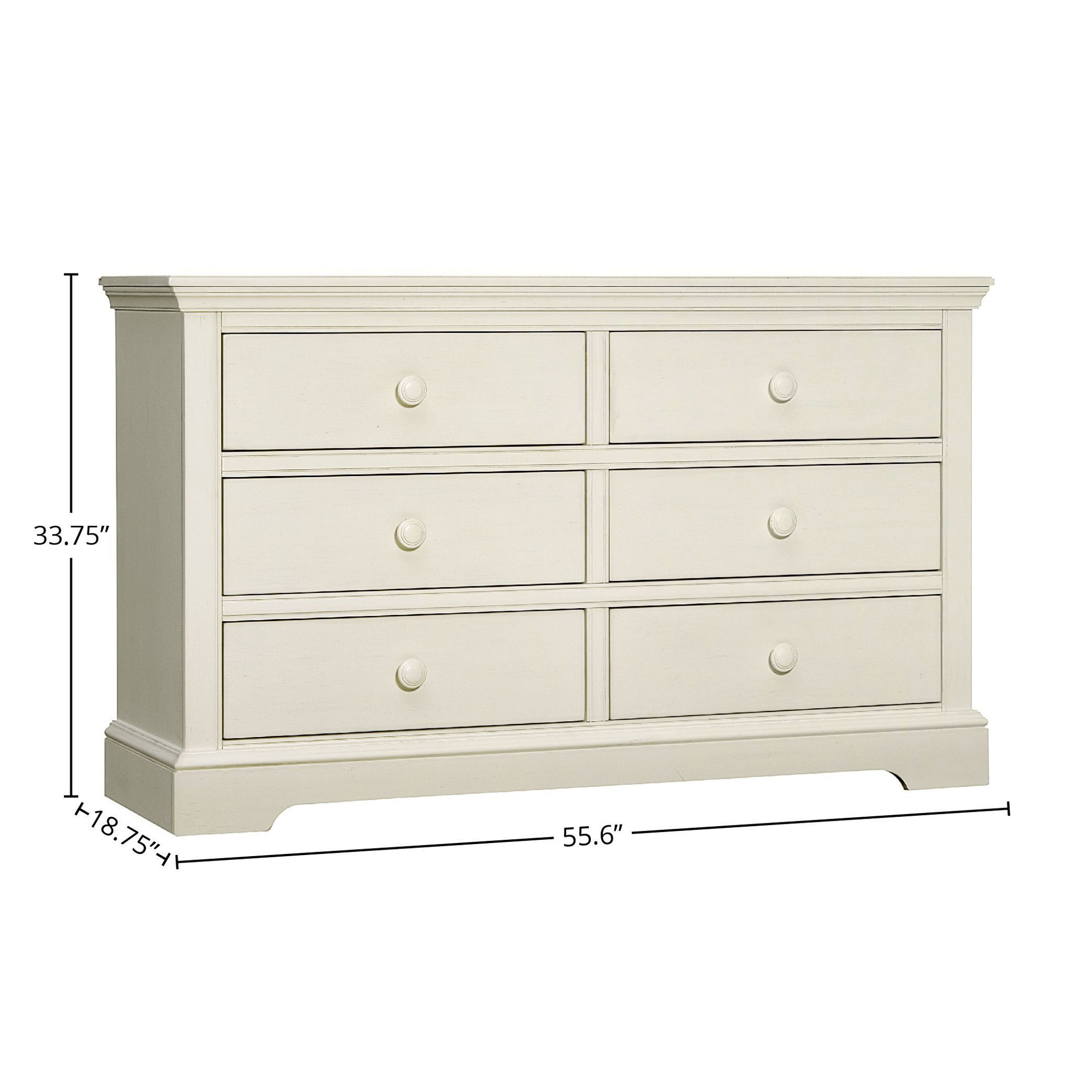 Charter Kids 6 - Drawer Dresser, Chalk