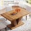 Table de salle à manger, table de salle à manger en bois de ferme avec piédestal pour 4 à 6 personnes