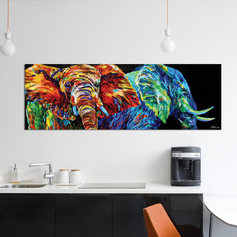 « feu et pluie », reproduction sur toile, H 12 po x l 36 po x P 1,5 po, Toile tendue
