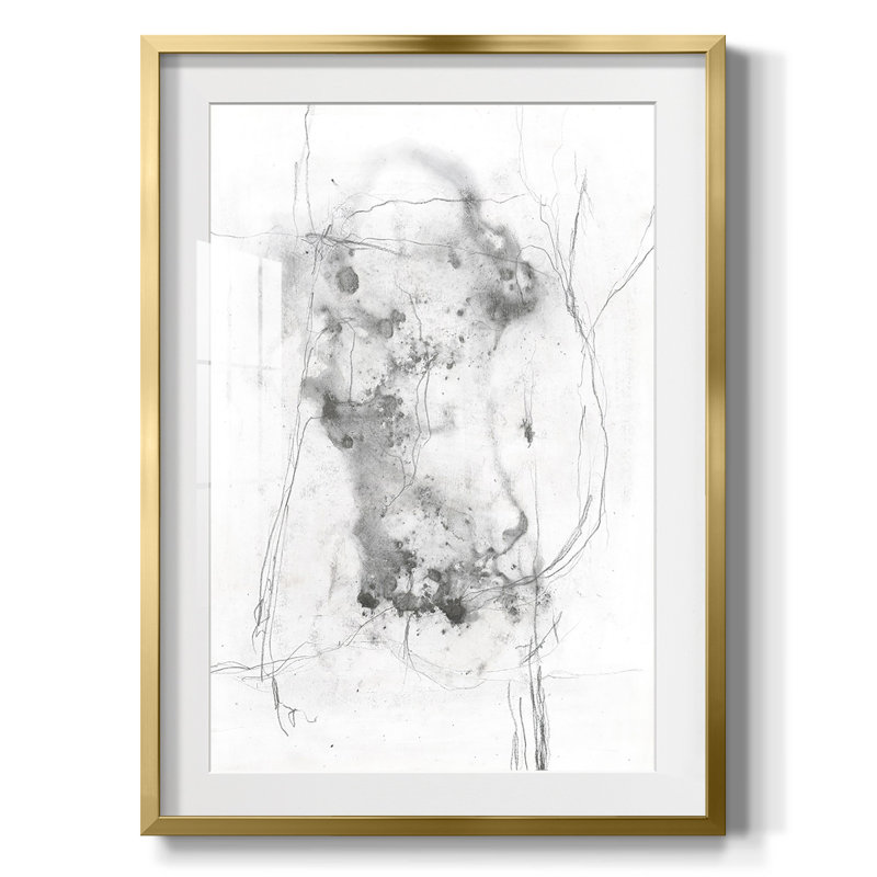 Printed Shimmering Neutral II, reproduction encadrée, Papier avec cadre doré, Blanc