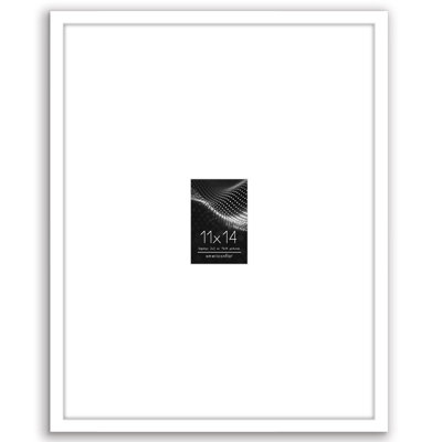  11x14 Picture Frame - Use as 2x3 Frame with Mat or 11x14 Frame Without Mat - Thin Photo Frame with Shatter-Resistant Glass - White
