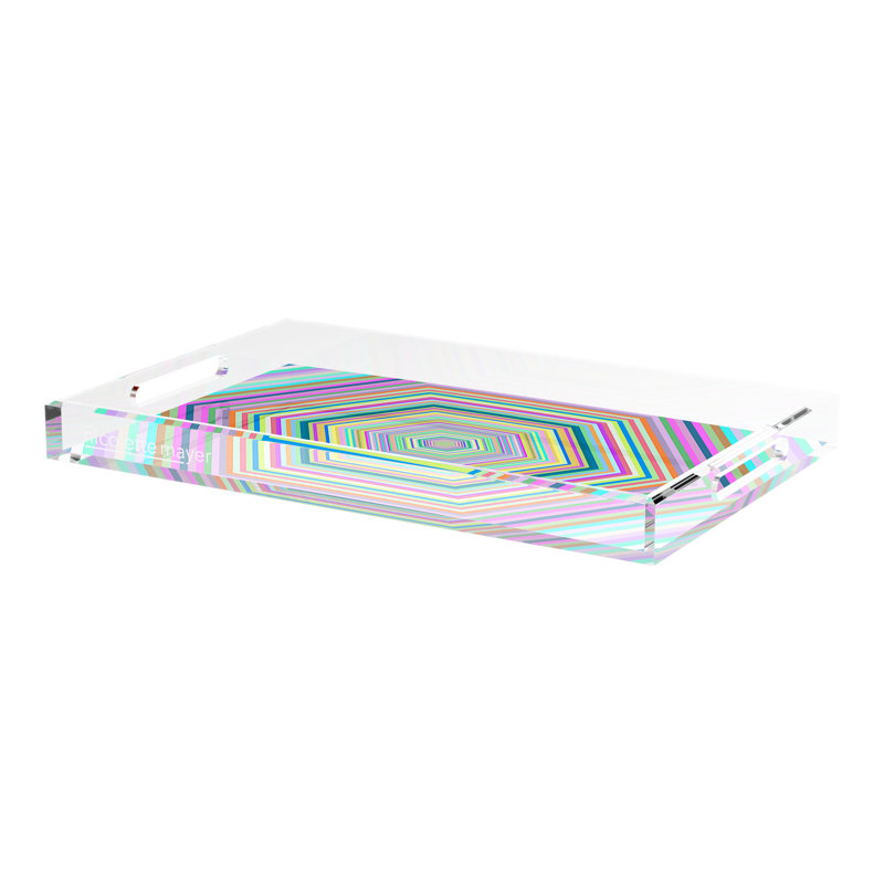 Hex Dylan Acrylic Rectangle Decorative Tray, 22.5"W x 14.5"D x 2"H