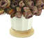 Burgundy Dried Flower Bundle In Cream Ceramic Pot With Wooden Base-675994086