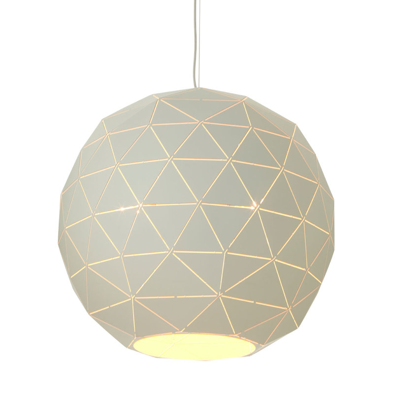 Cosima 4 - Light Black/Gold Geometric Pendant, Sandy White/White