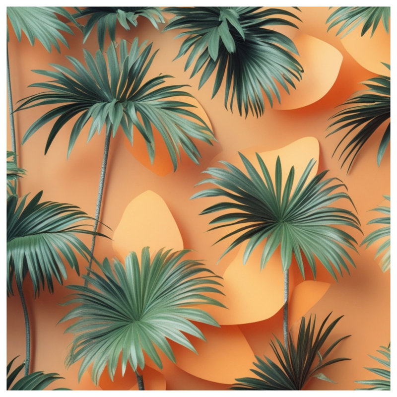 Couvertures de feuilles de palmier tropicales, L 50 po x H 60 po