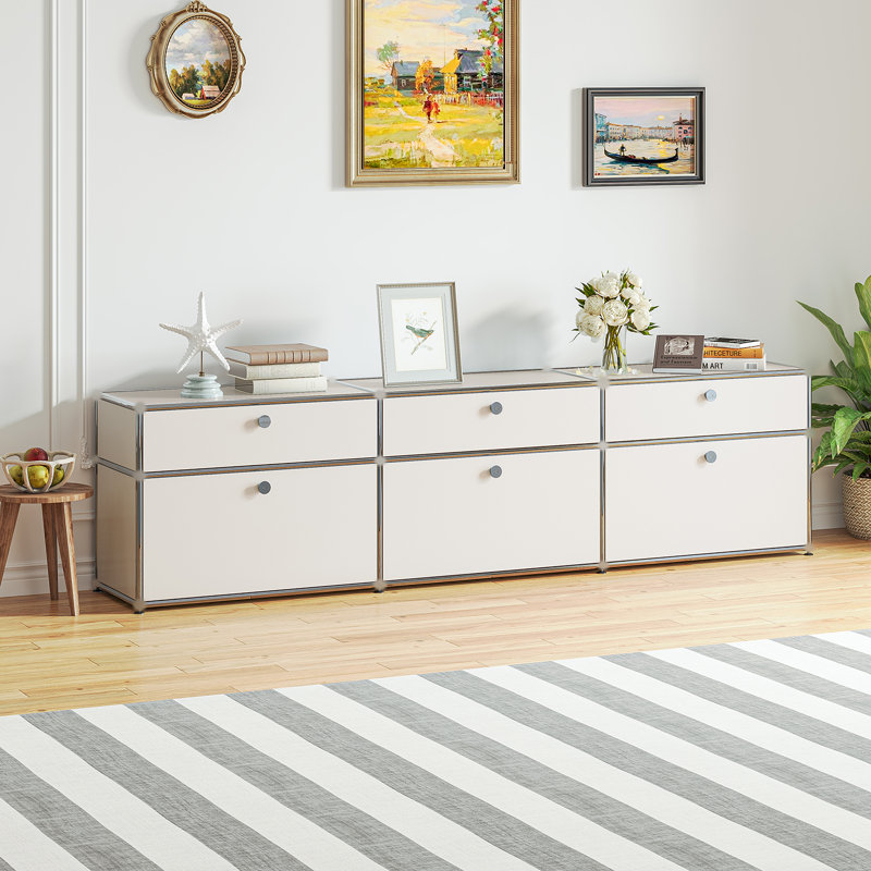 Rangement avec table de chevet et tiroir, Blanc