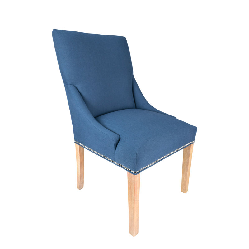 Chaise parsons rembourrée Anaisia, Naturel, Denim