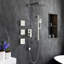 Système de douche avec 3 jets de corps, ensemble de douche de pluie mural de 12 po et pomme de douche à main-99051395