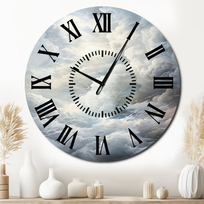Clouds Whispering Clouds II - Landscape & Nature Black Face Wall Clock