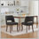 Ensemble de 2 chaises de salle à manger en bois, chaise de salle à manger rembourrée en tissu moderne, chaise de salle à manger de style maison de campagne, noir
