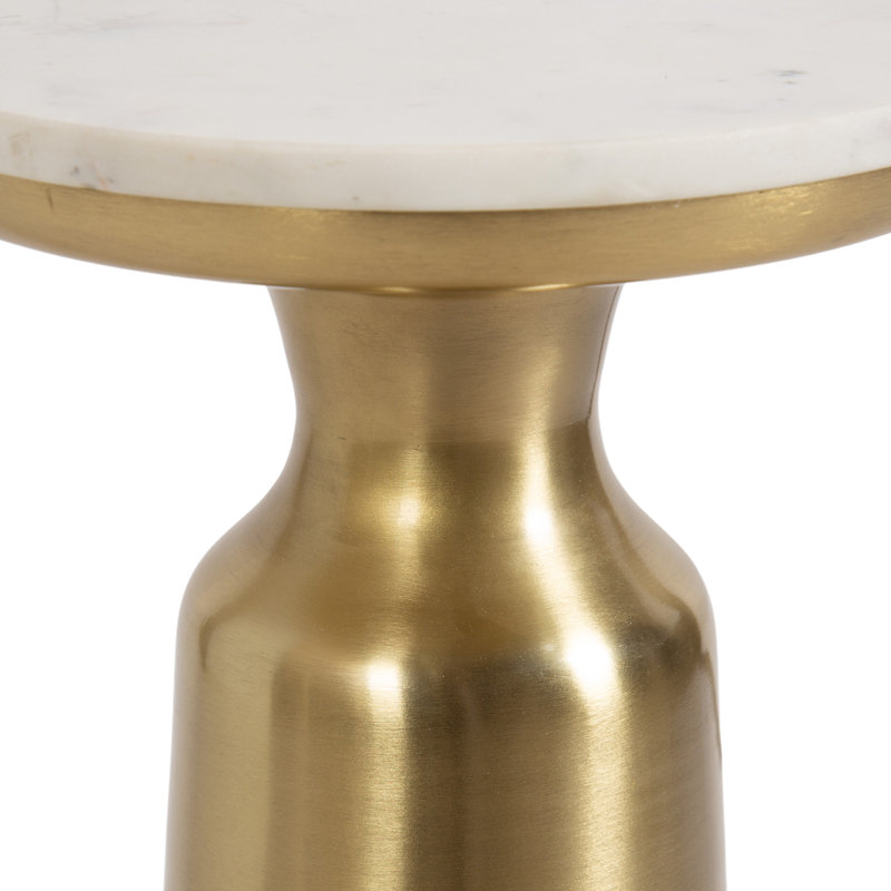 Modern Round Marble Drink Table, Gold