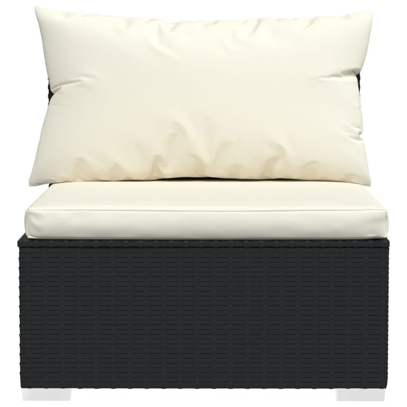 Chaise de patio avec coussins, Crème, crème, Noir, noir, noir, noir