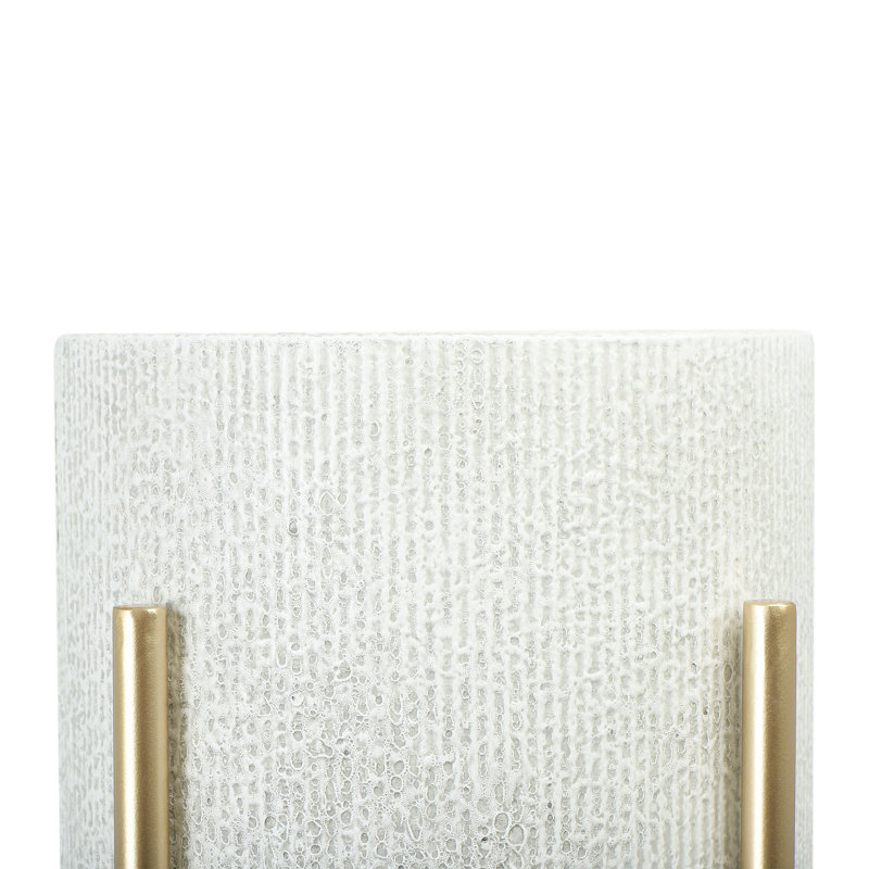 Jardinières modernes en métal embossé Boho, Blanc