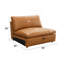 Canapé modulaire brun 3 pièces en cuir fleur