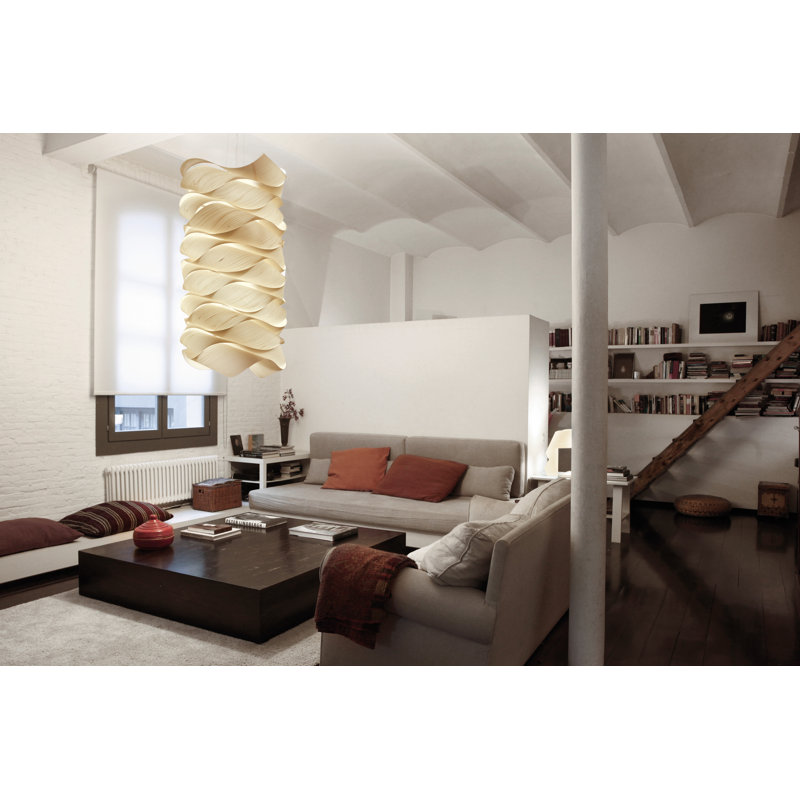 Link 6 - Light Pendant, 49.2" H x 27.1" W x 27.1" D, E26 Base, Ivory White